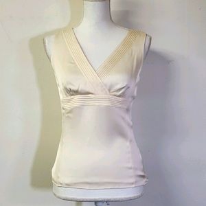 Ann Taylor Silk Cream Sleeveless Blouse
